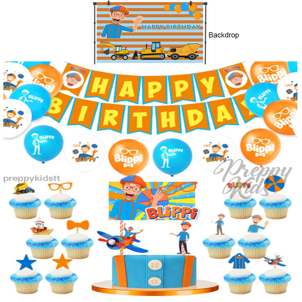 Diamond Blippi Party Decorations Package With Backdrop