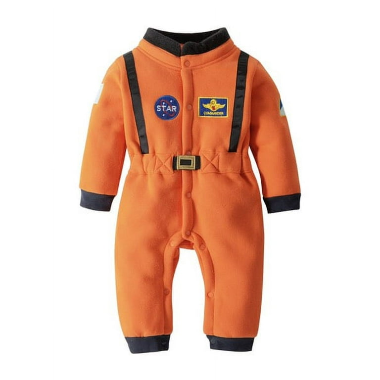 Baby Toddler Boy White Astronaut Fleece Costume Jumpsuit (2-3 Years) Orange kids