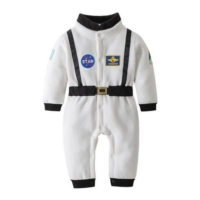 Baby Toddler Boy White Astronaut Fleece Costume Jumpsuit (2-3 Years) kids