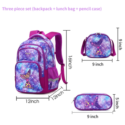 Mermaid Galaxy Fusion Bookbag set Purple