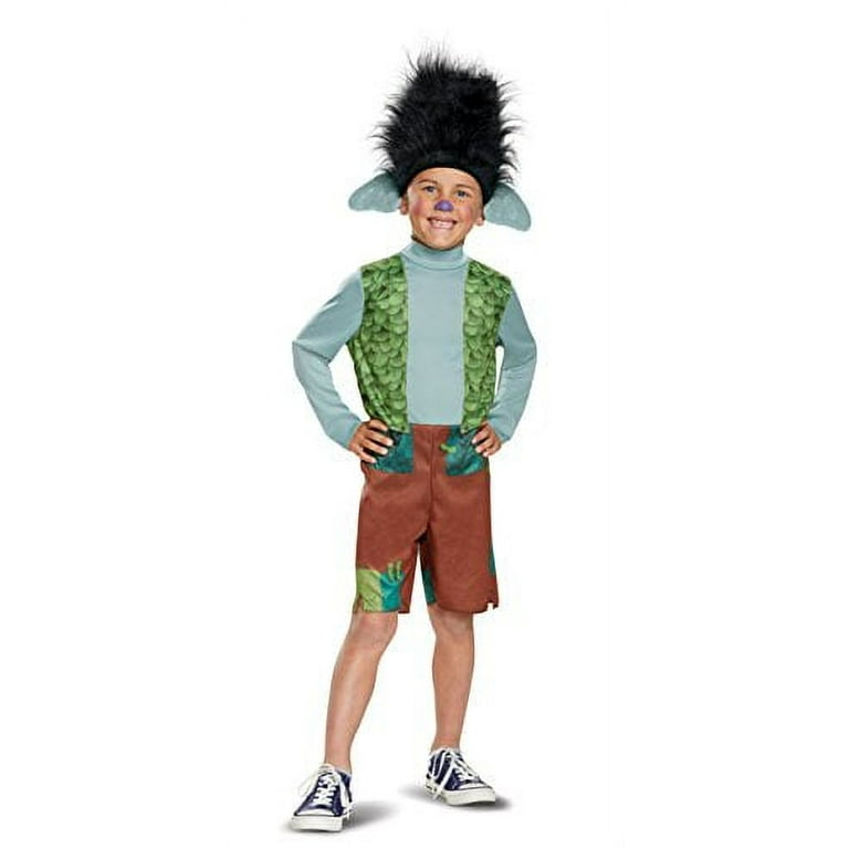 Boys Green Trolls Branch Jumpsuit Halloween Costume