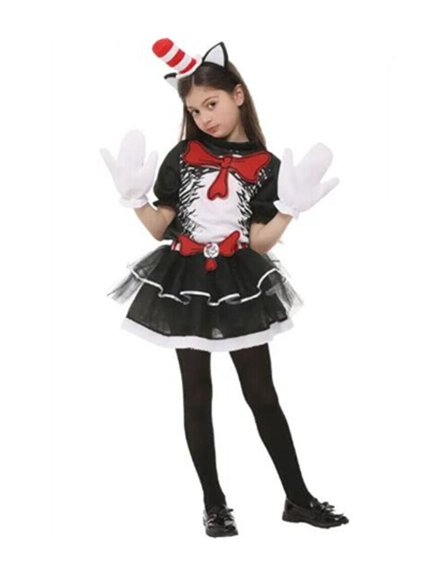 Dr Seuss Girls Cat In The Hat Costume cosplay outfit