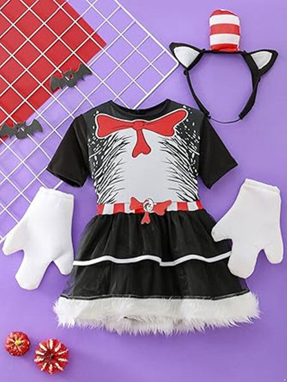 Dr Seuss Girls Cat In The Hat Costume cosplay outfit