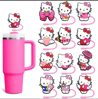 Hello Kitty Straw Cover Caps Toppers for Tumbler