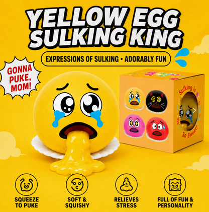 Puking Egg Yolk Stress Ball Yellow Egg Sulking King