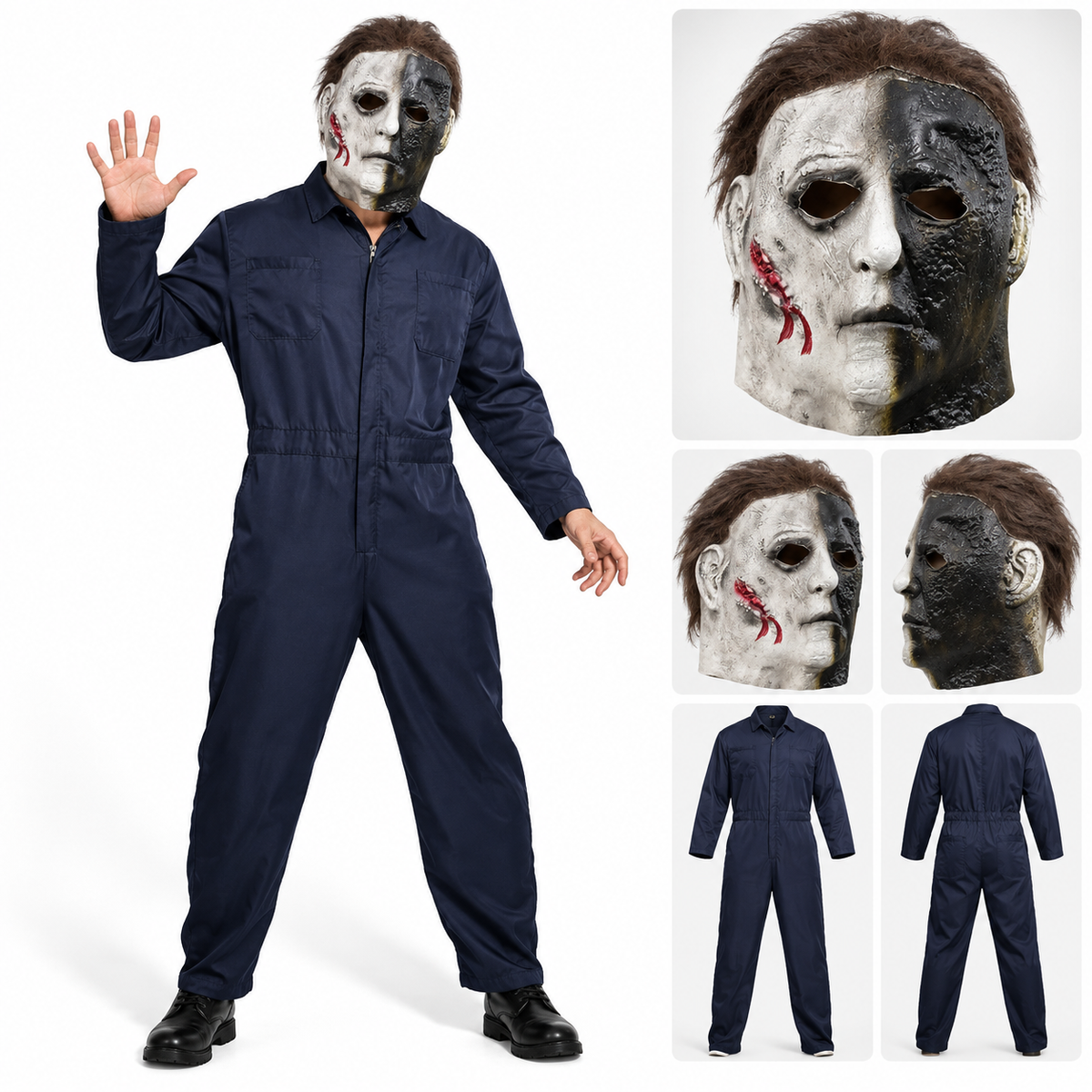 Michael Myers Burned Split Halloween Face Mask