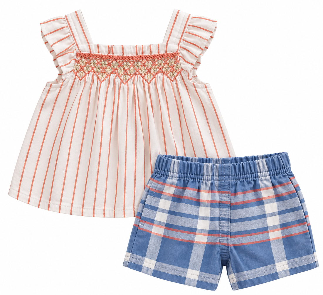 Carters Girls Stripped Top and Shorts