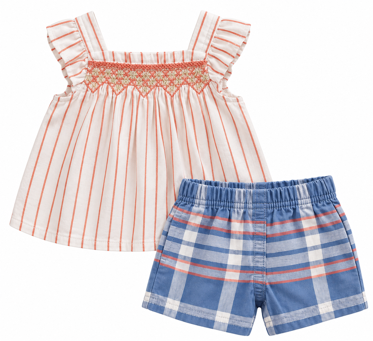Carters Girls Stripped Top and Shorts