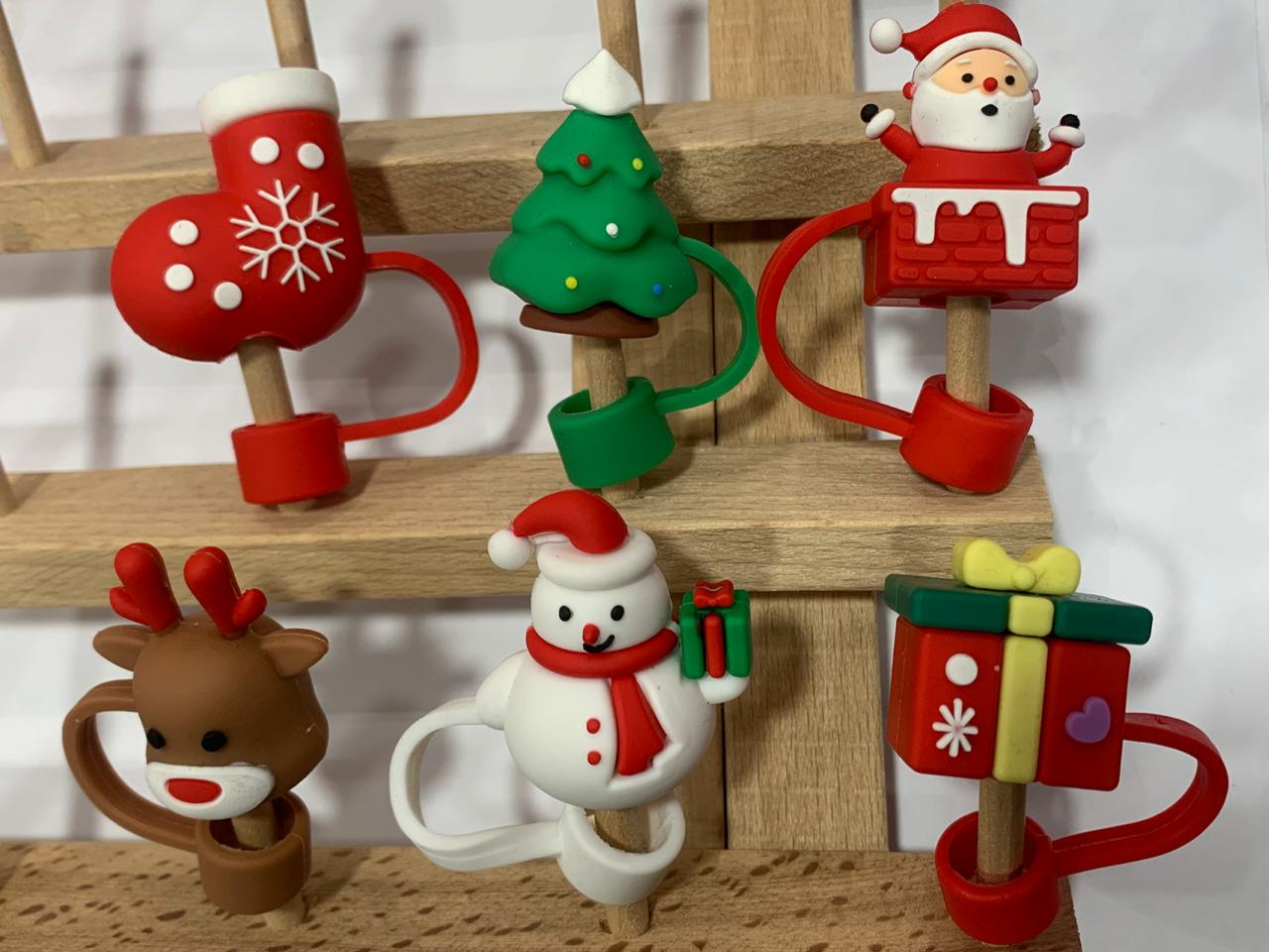 Christmas 3D Straw Toppers for Tumbler