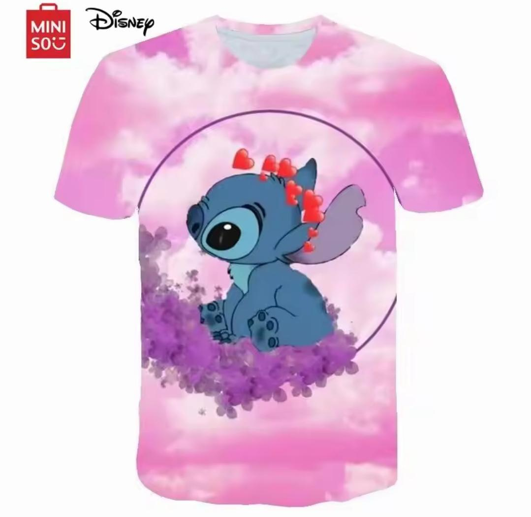 Stitch Pink Cloud Love Tshirt