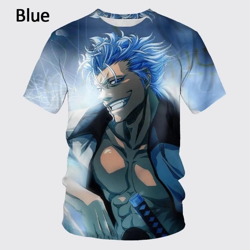 Bleach Smiling Grimmjow Blue Tshirt