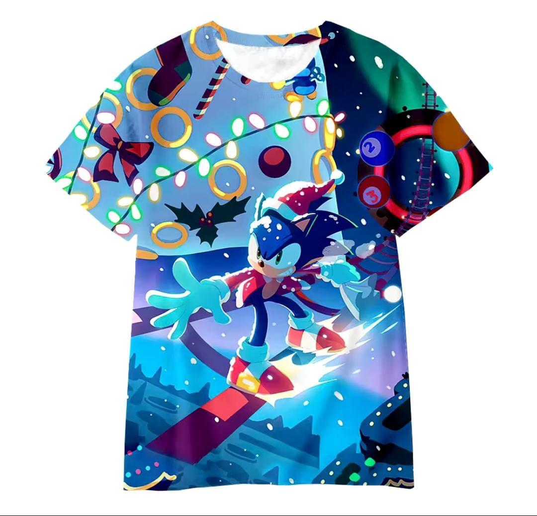 Sonic Snowboarding Christmas Tshirt