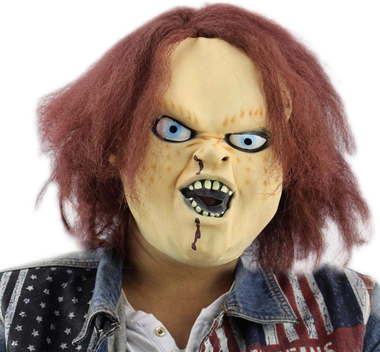 Chucky Cosplay with latex mask costume outfit