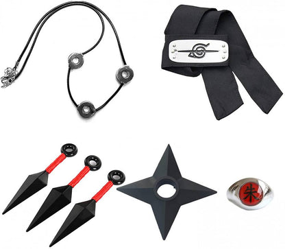 Akatsuki Cloak Itach Cosplay Outfit costume  (with accessories)