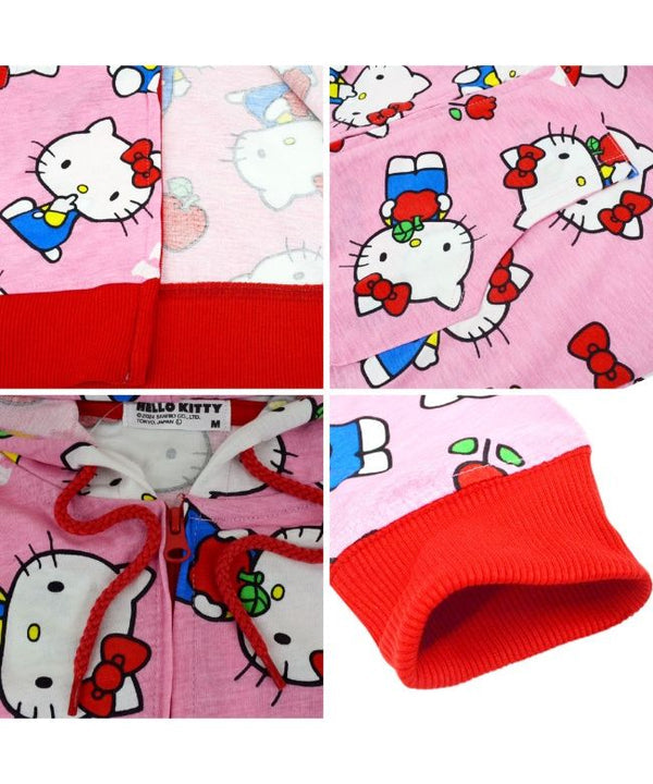 Sanrio Hello Kitty Pink &amp; Red 3D Zipper Hoodie