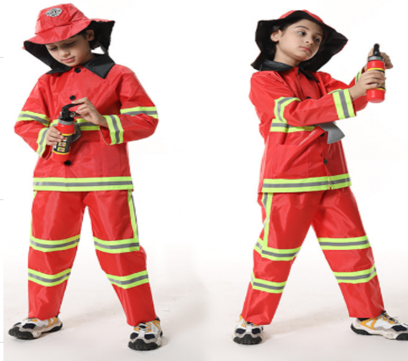 Fireman Firefighter cosplay Career Day outfit with pants