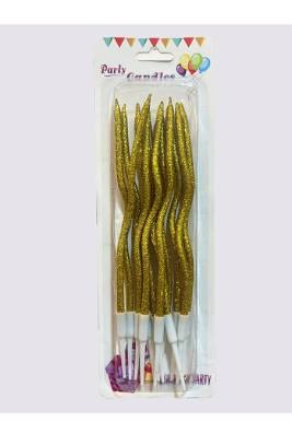 Gold Glitter Swirl Party Candles