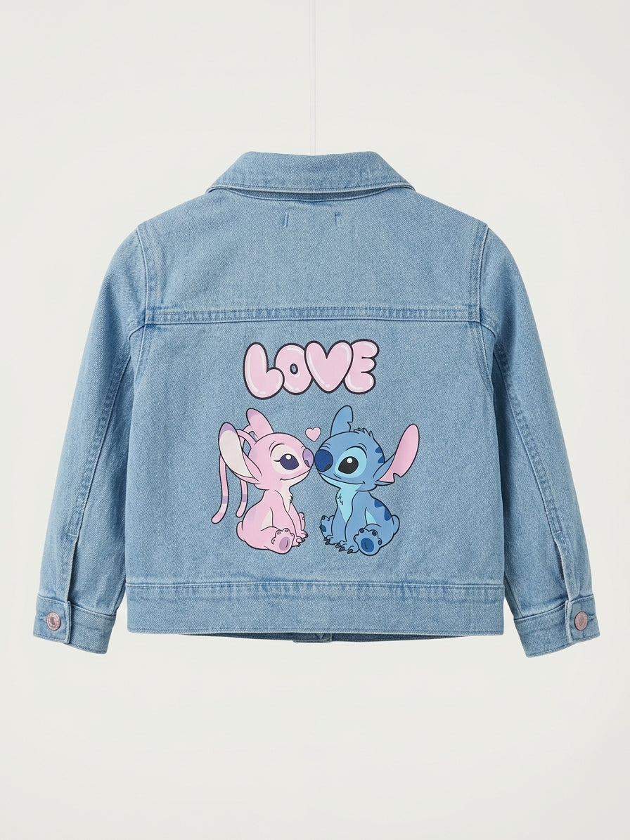 Angel and Stitch "LOVE" Kids Denim Jacket
