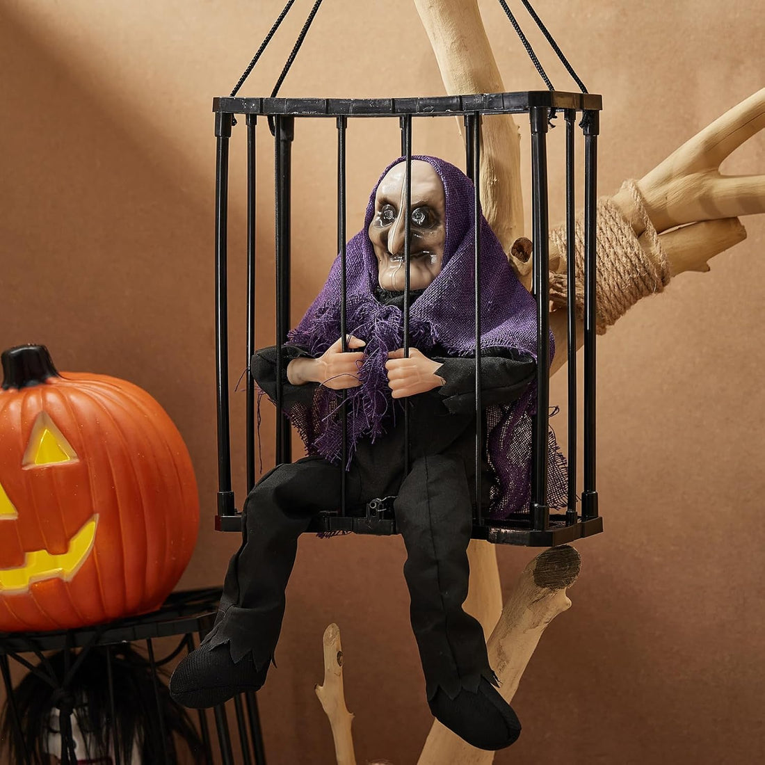 Ghost Prisoner Cage Animated Motion Sensor Halloween decor