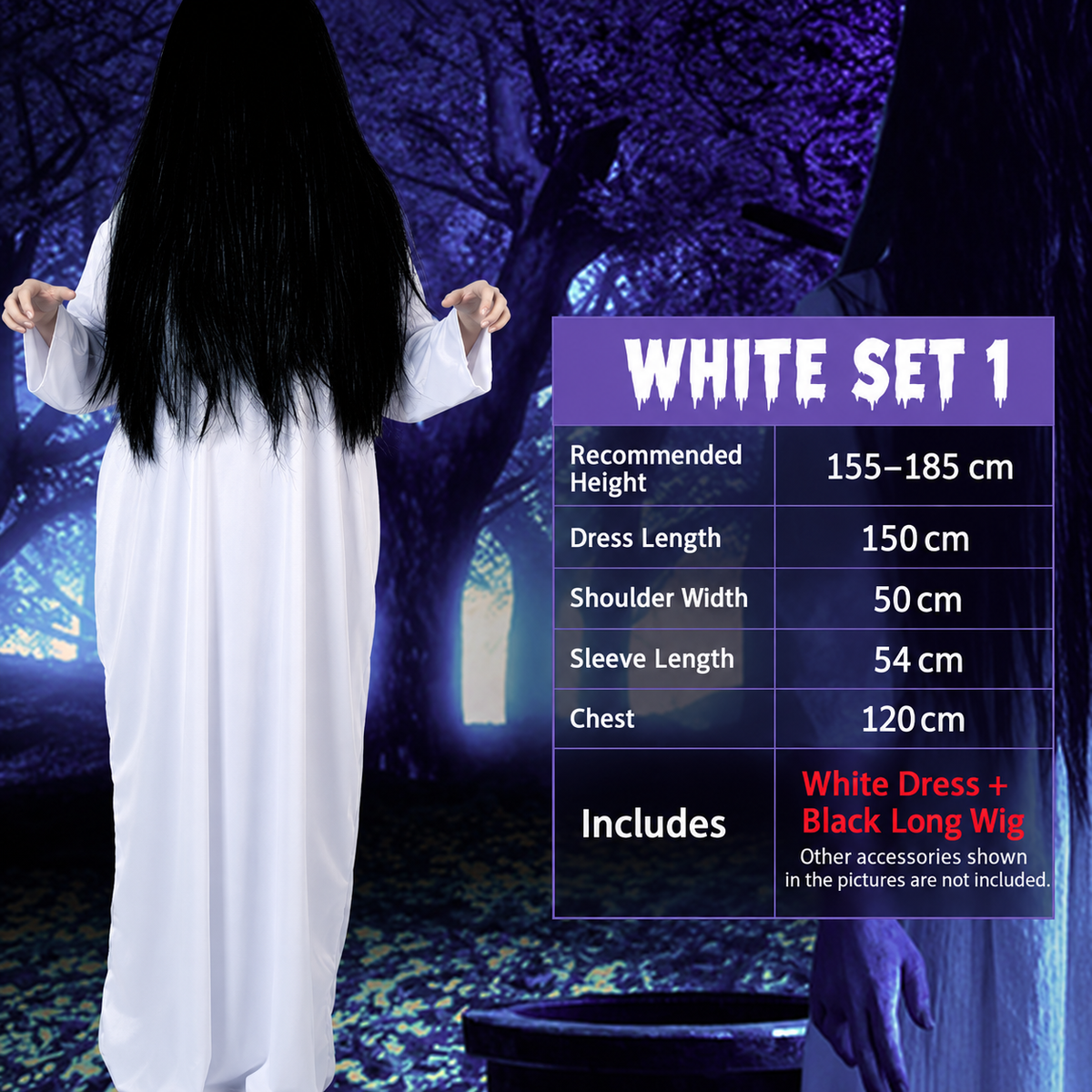 White Ghost Halloween Costume Robe The Ring  Sadako / Samara Ghost