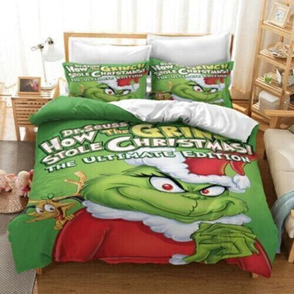 No. 05 Grinch 3pc Comforter set Christmas Edition bed