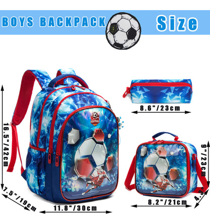 3pc Soccer Game Football Bookbag set