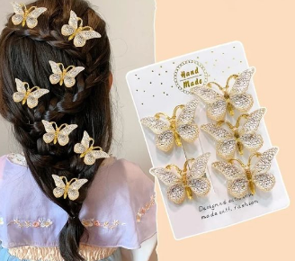 5pc Hair Clips Butterfly accessories - Preppy Kids (Grand Bazaar)