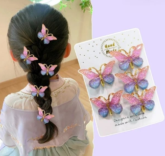 5pc Hair Clips Butterfly accessories - Preppy Kids (Grand Bazaar)