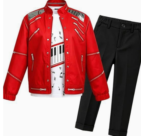 Adult Michael Jackson Red Pop Star Costume