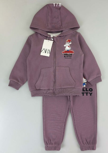 Zara Hello Kitty Purple Zipper Hoodie Tracksuit