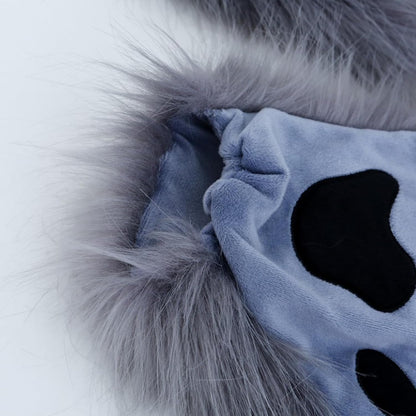 Grey FAUX FUR WOLF EARS HEADBAND AND TAIL SET