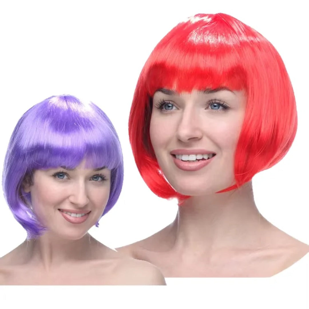 Short bob wig hairstyle with bangs
