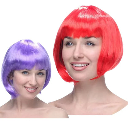 Short bob wig hairstyle with bangs