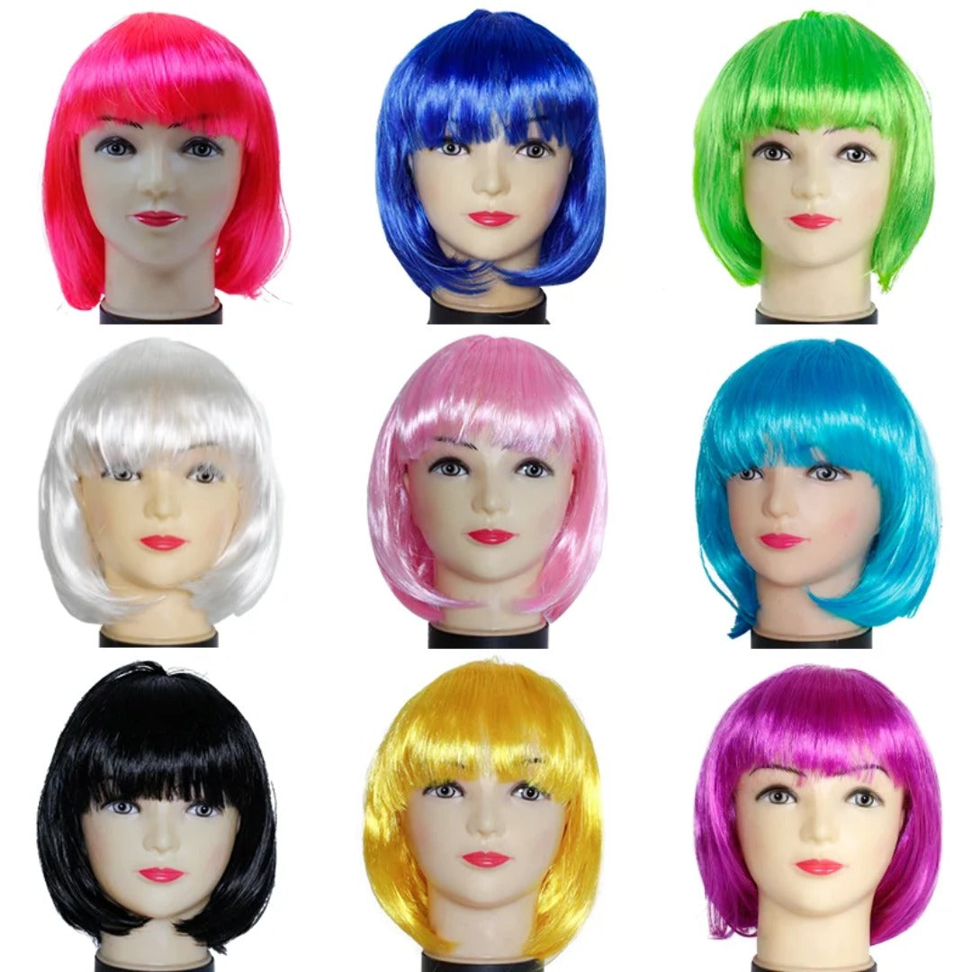 Short bob wig hairstyle with bangs