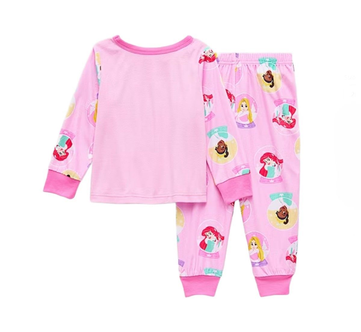 Disney Princess Toddler Girl’s Holiday Snowglobe Soft Velour Pink Pajama Set