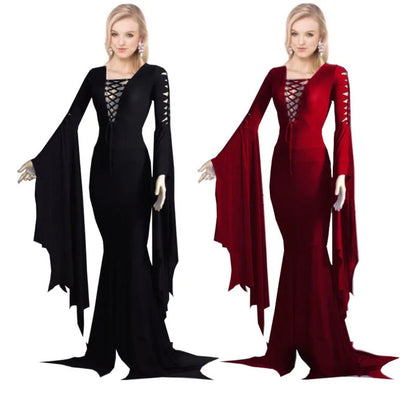 Morticia Addams Halloween Cosplay Gothic Costume