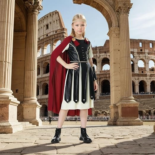Kids Costume girls Roman Gladiators Role Play Halloween