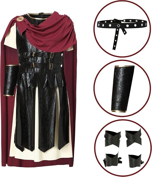 Kids boys Roman Soldier Costume,Deluxe Warrior Costume Boys Girls,Renaissance Knight Set Kid,Gladiator Outfit Kid