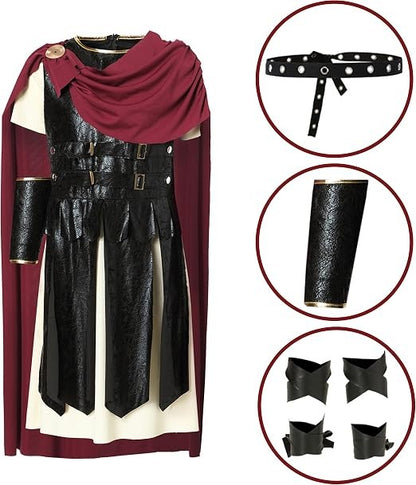 Kids boys Roman Soldier Costume,Deluxe Warrior Costume Boys Girls,Renaissance Knight Set Kid,Gladiator Outfit Kid