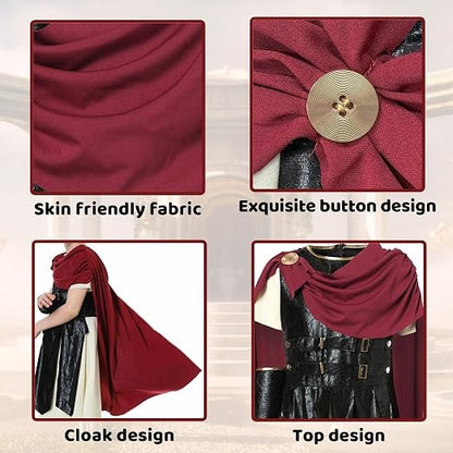Kids boys Roman Soldier Costume,Deluxe Warrior Costume Boys Girls,Renaissance Knight Set Kid,Gladiator Outfit Kid