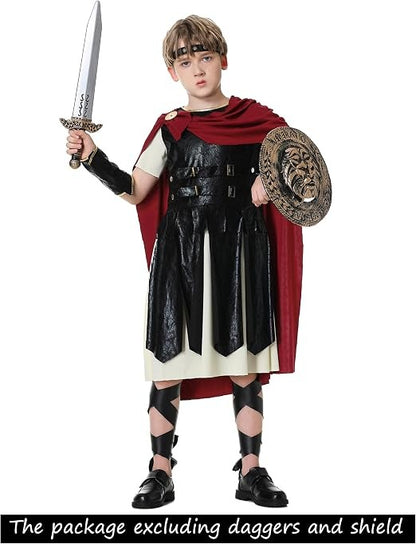 Kids boys Roman Soldier Costume,Deluxe Warrior Costume Boys Girls,Renaissance Knight Set Kid,Gladiator Outfit Kid