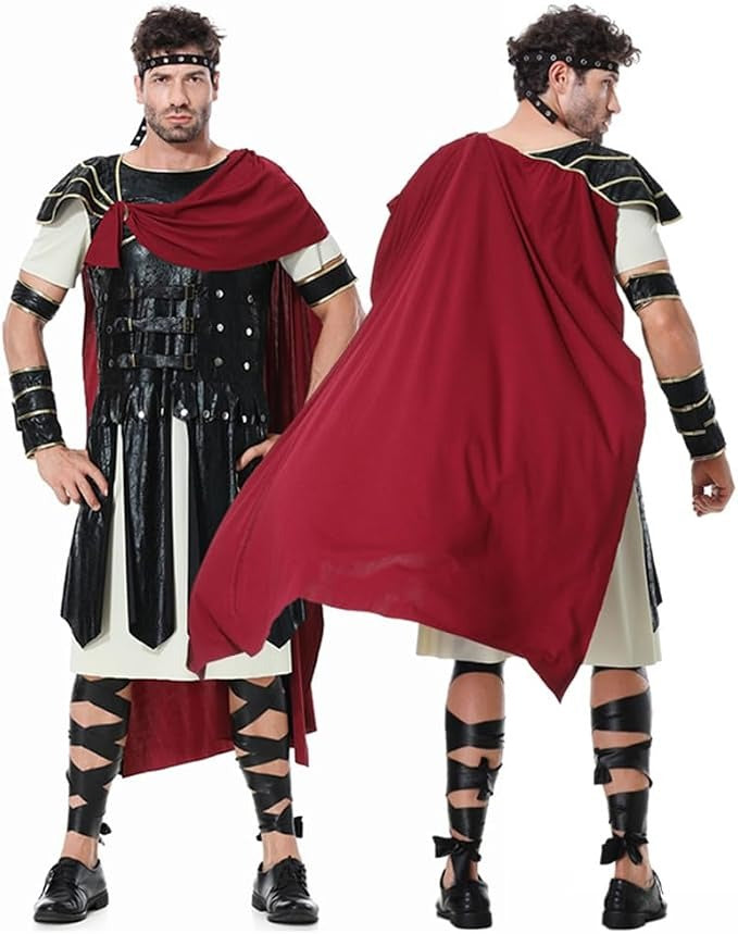 Adult Male Cosplay Gladiator, Spartan Warrior Clothing, Halloween, Roman Fighter Costume, Men&