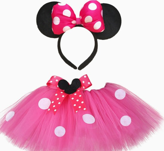 Minnie polka dots headband and tutu set