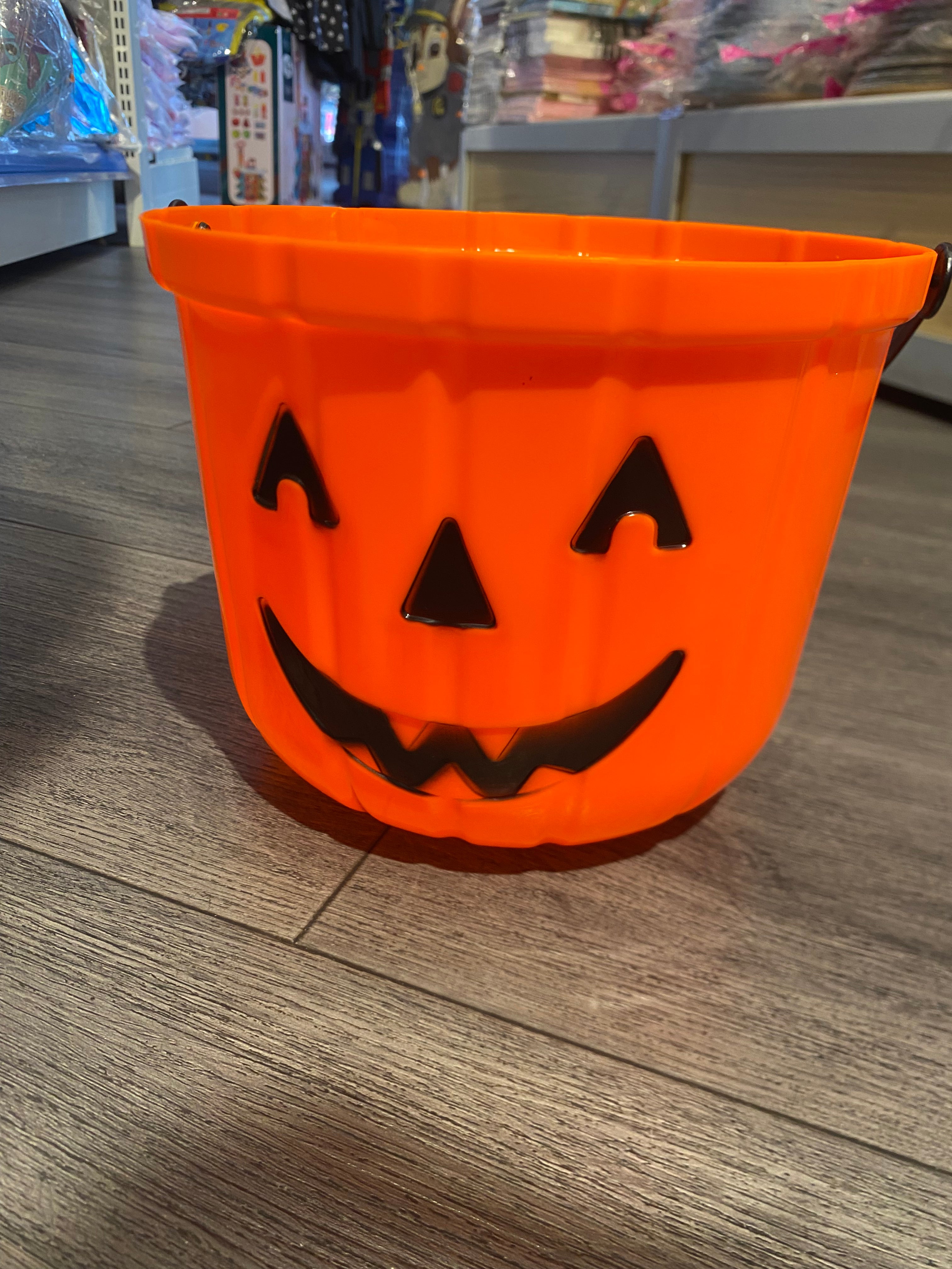 Orange Halloween  Pumpkin bucket Trick or Treat