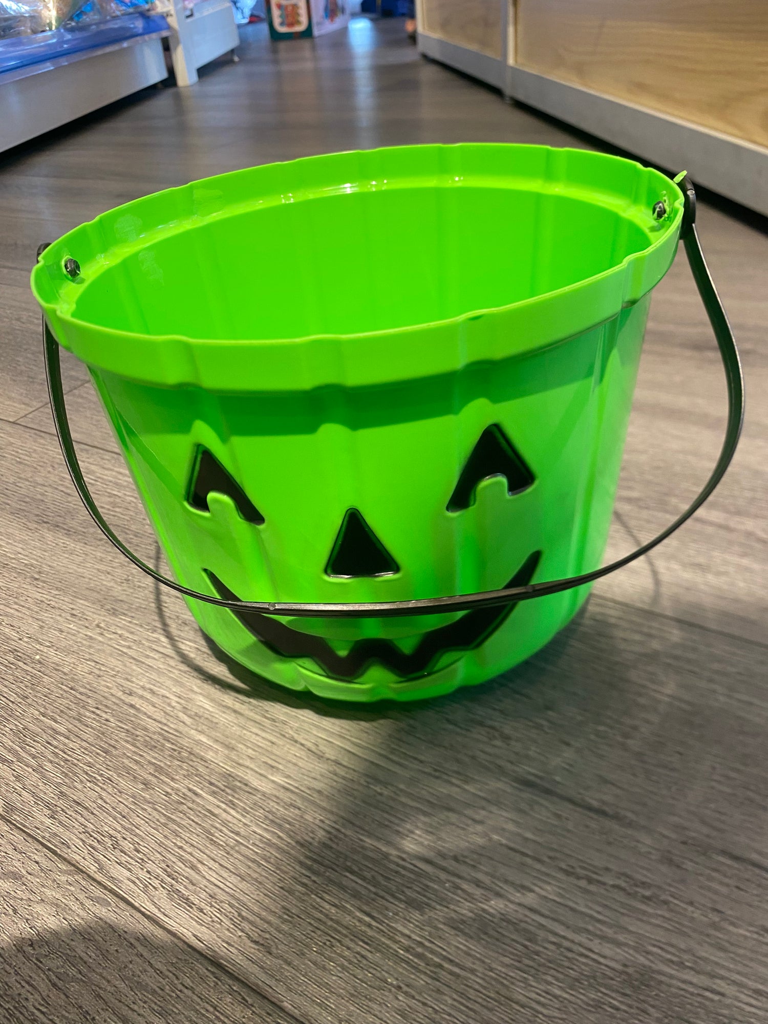 Green Halloween  Pumpkin bucket Trick or Treat