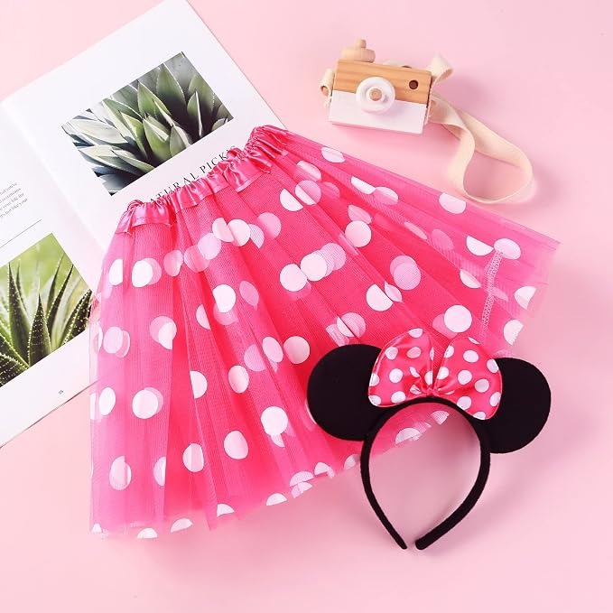 Minnie polka dots headband and tutu set