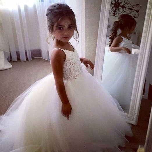 Wedding Flower Girls Lace Ball Gown/First Communion Dress