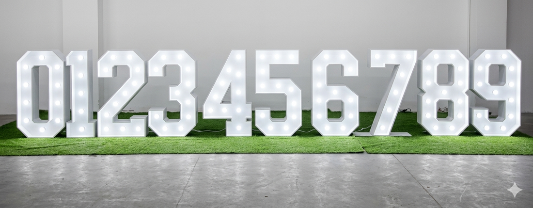 Marquee 4ft Number White Rental