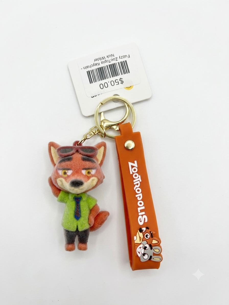 Fuzzy ZooTopia Keychain