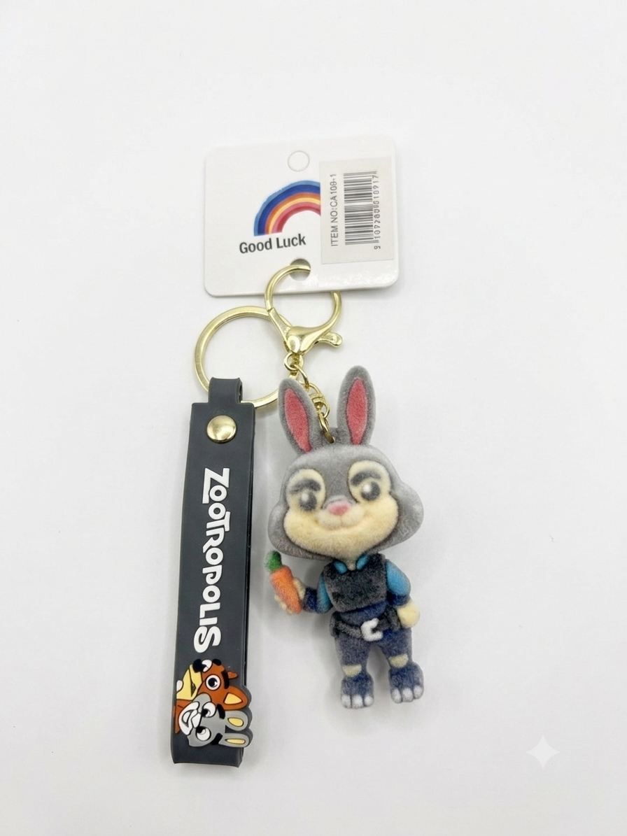 Fuzzy ZooTopia Keychain